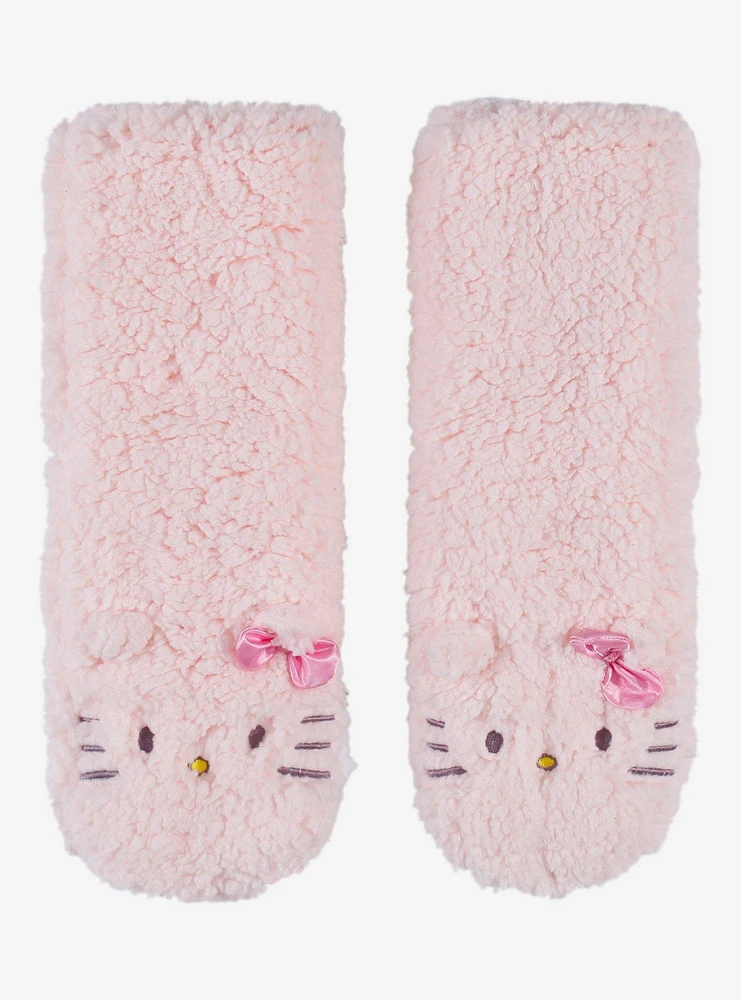 Hello Kitty Pastel Pink Sherpa Slipper Socks