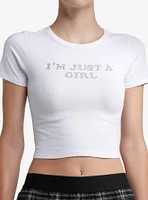 I'm Just A Girl Rhinestone Girls Baby T-Shirt