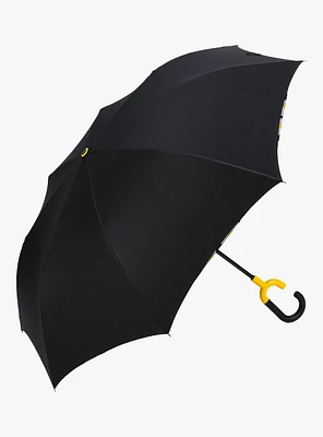 Reverse Closing Stick Umbrella Black Amaya