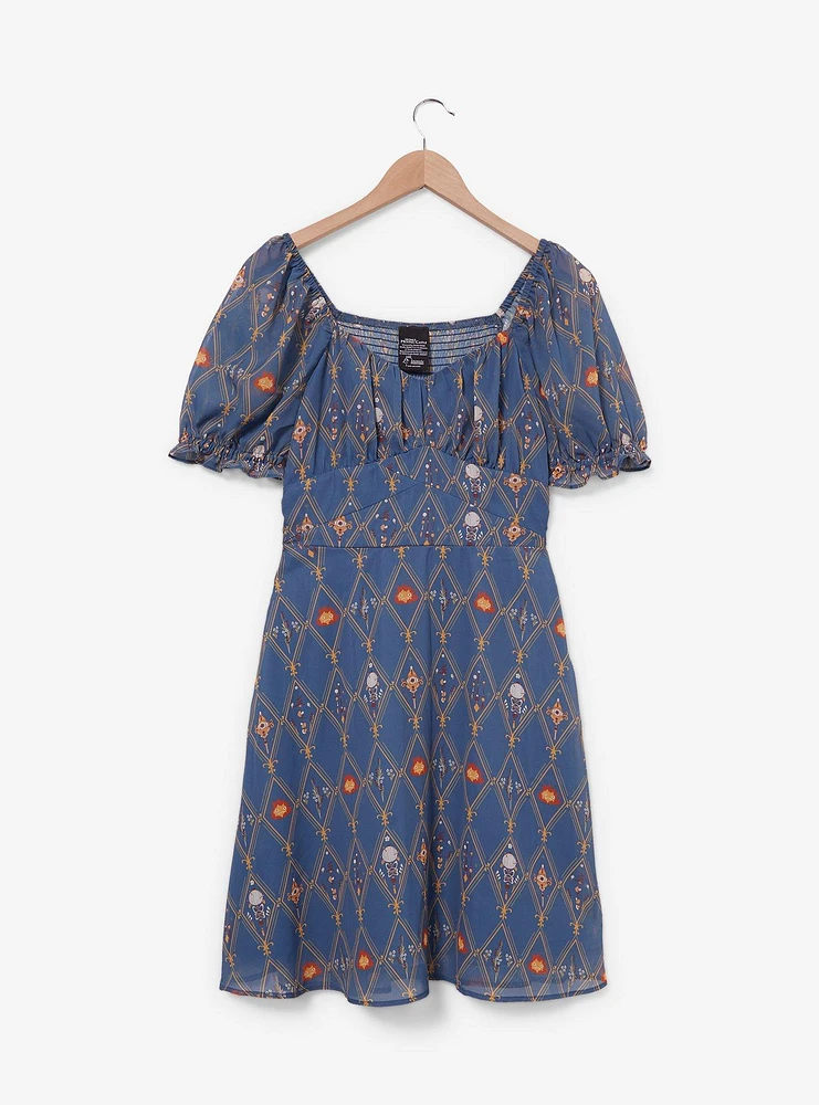 Studio Ghibli Howl's Moving Castle Diamond Icons Allover Print Smock Dress - BoxLunch Exclusive