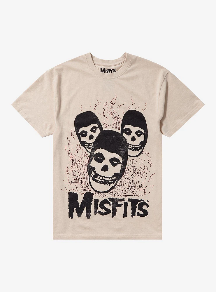 Misfits Red Rhinestone Boyfriend Fit Girls T-Shirt