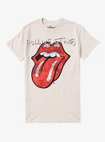 The Rolling Stones Tongue Tan Boyfriend Fit Girls T-Shirt