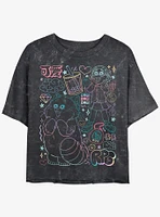 Disney Pixar Turning Red Meilin Panda Super Doodle Girls Mineral Wash Crop T-Shirt