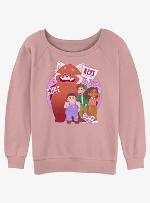 Disney Pixar Turning Red Panda Group Girls Slouchy Sweatshirt
