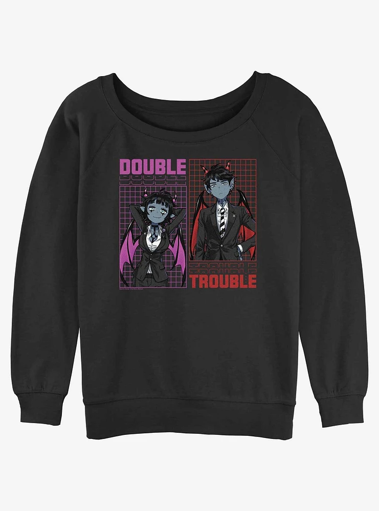 Devil's Candy Double Trouble Strazio & Pia Girls Slouchy Sweatshirt