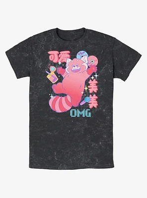 Disney Pixar Turning Red Meilin Panda Schematics Mineral Wash T-Shirt