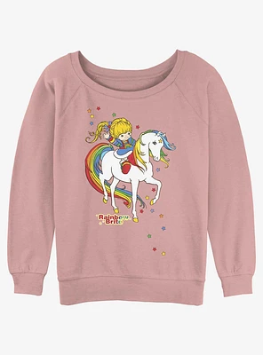 Rainbow Brite And Starlite Girls Slouchy Sweatshirt