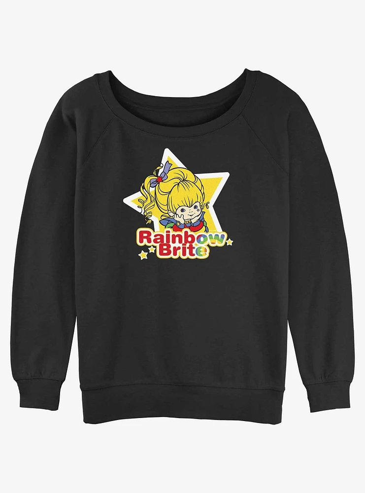 Rainbow Brite Star Badge Girls Slouchy Sweatshirt