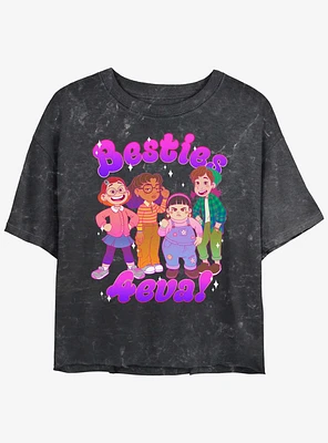 Disney Pixar Turning Red Besties Group Girls Mineral Wash Crop T-Shirt
