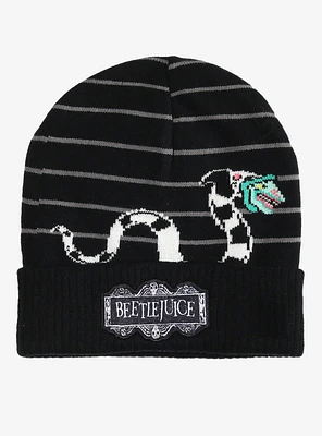 Beetlejuice Sandworm Stripe Beanie