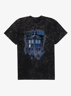 Doctor Who Tardis Digital Art Mineral Wash T-Shirt