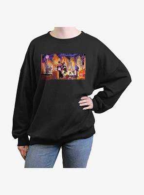 Devil's Candy Halloween Wallpaper Girls Oversized Sweatshirt