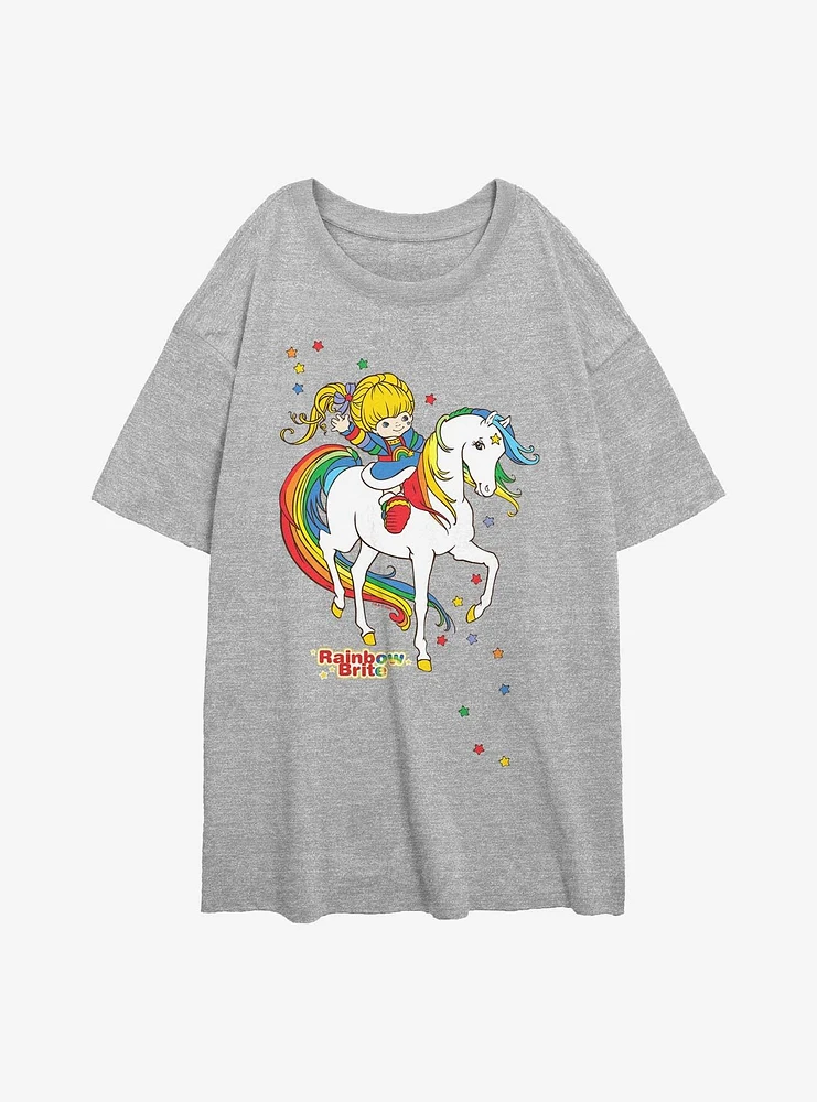 Rainbow Brite And Starlite Girls Oversized T-Shirt