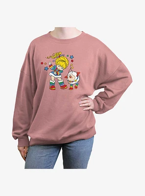 Rainbow Brite and Twink Girls Oversized Sweatshirt