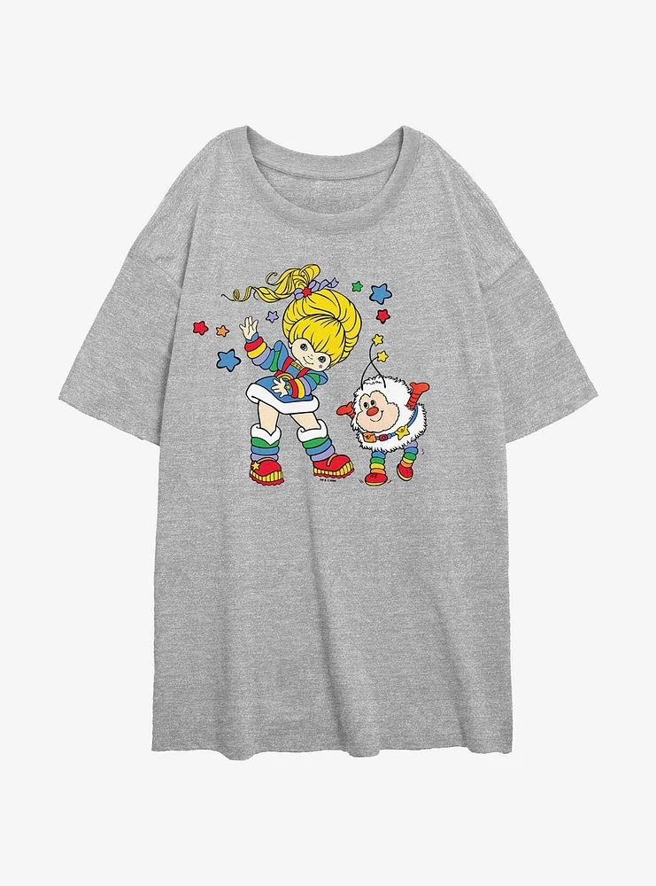 Rainbow Brite and Twink Girls Oversized T-Shirt