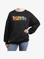 Rainbow Brite Line Up Girls Oversized Sweatshirt