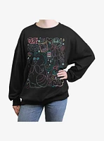 Disney Pixar Turning Red Meilin Panda Super Doodle Girls Oversized Sweatshirt