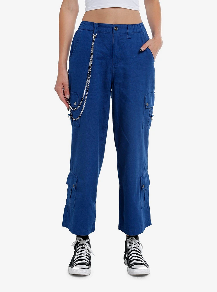 Blue Side Chain Cargo Skater Pants