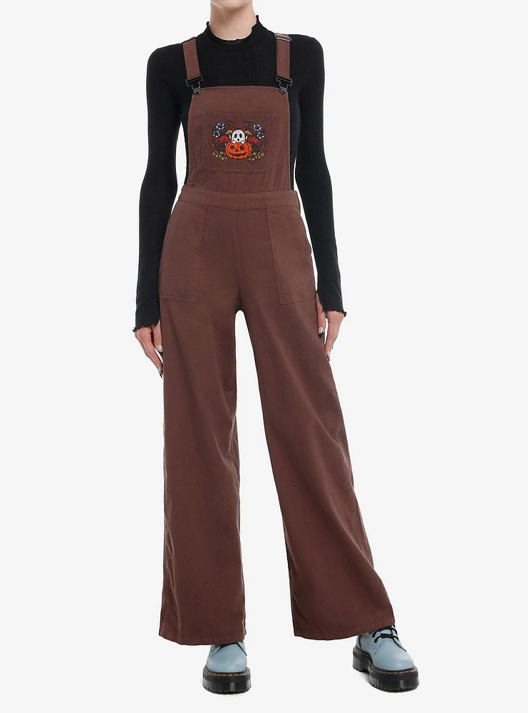 Thorn & Fable Brown Ghost Patch Overalls