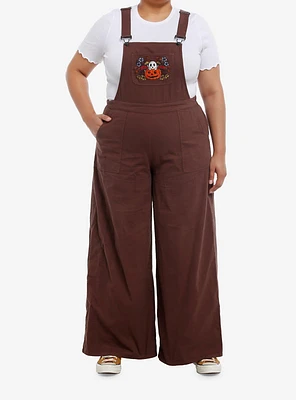 Thorn & Fable Brown Ghost Patch Overalls Plus