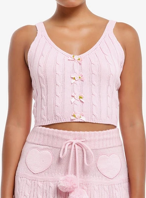 Sweet Society Pastel Pink Cable Knit Girls Cami