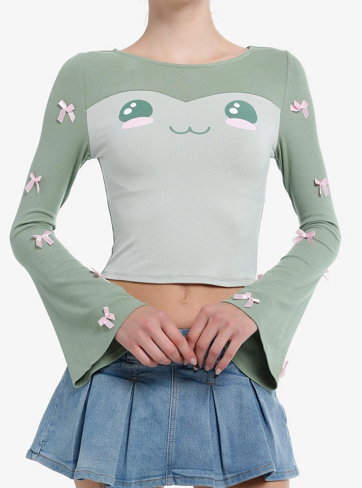 Sweet Society Chibi Frog & Bows Girls Long-Sleeve Top