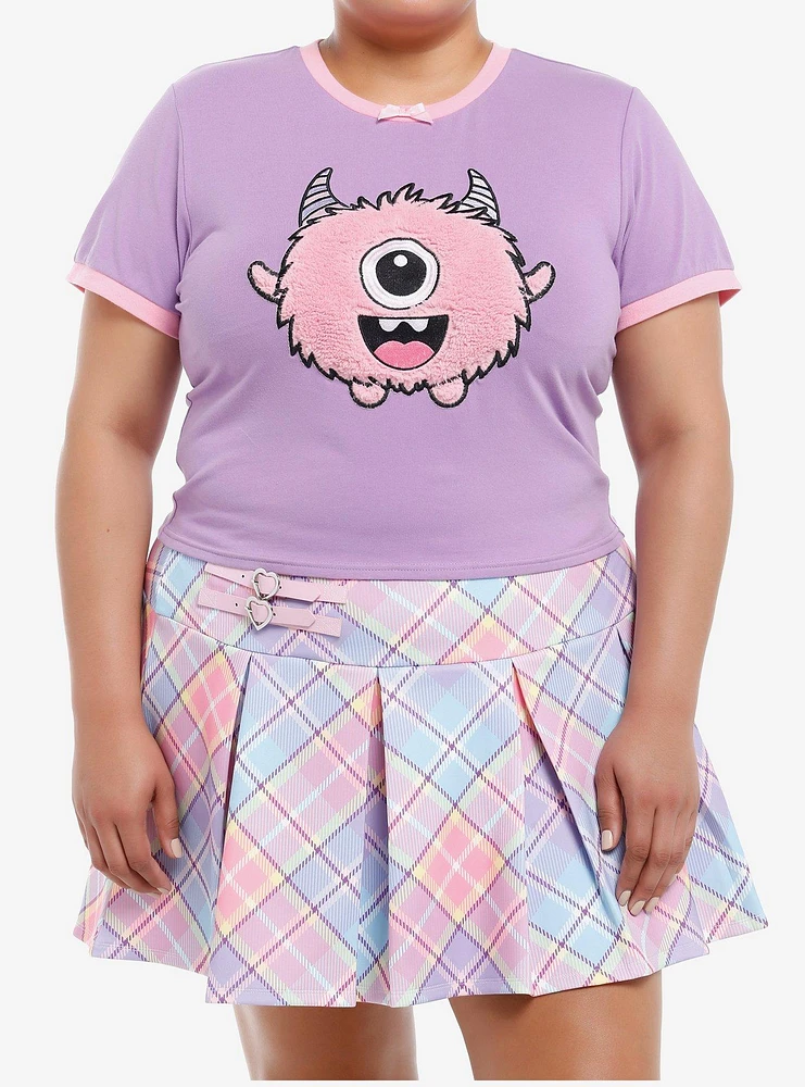 Sweet Society Fuzzy Monster Ringer Girls Baby T-Shirt Plus