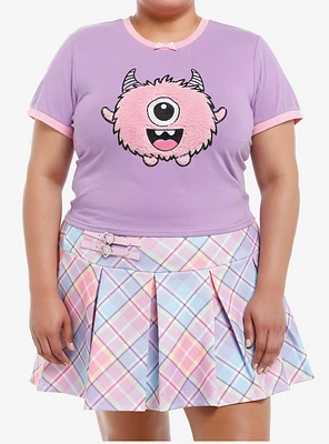 Sweet Society Fuzzy Monster Ringer Girls Baby T-Shirt Plus