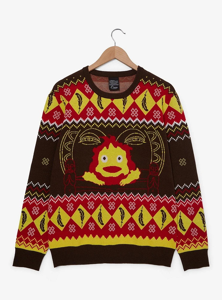 Our Universe Studio Ghibli Howl's Moving Castle Calcifer Holiday Sweater - BoxLunch Exclusive