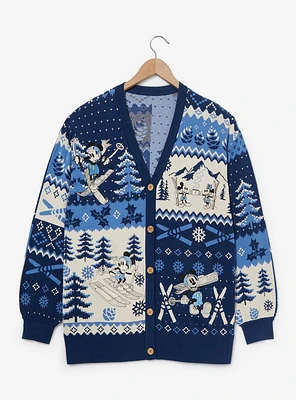 Her Universe Disney Mickey & Minnie Mouse Skiing Patterned Women's Cardigan - BoxLunch Exclusive