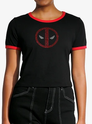 Marvel Deadpool Rhinestone Logo Girls Baby T-Shirt