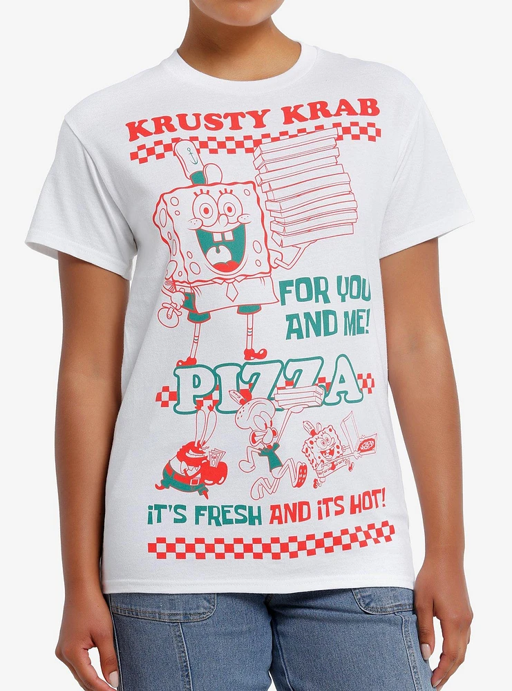 SpongeBob SquarePants Krusty Krab Pizza Boyfriend Fit Girls T-Shirt