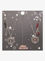 Social Collision Music Note Record Best Friend Necklace Set