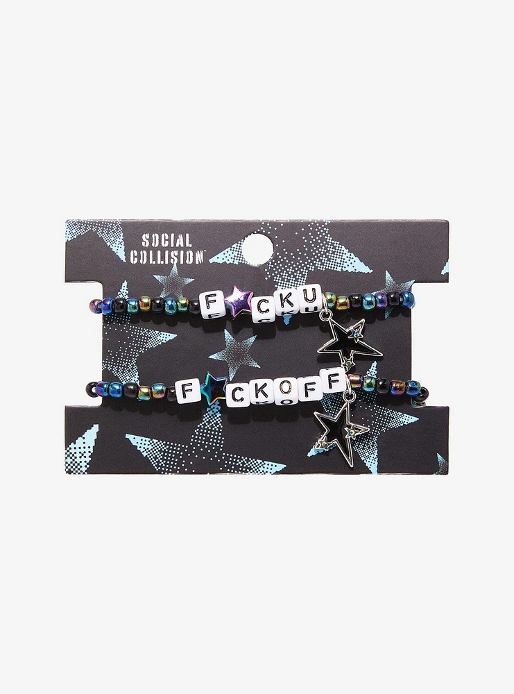 Social Collision F*ck Off & F*ck U Best Friend Beaded Bracelet Set