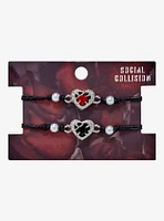 Social Collision Heart Gem Best Friend Cord Bracelet Set