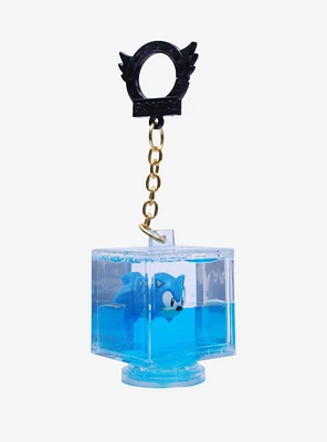 Sonic The Hedgehog Cube Liquid Key Chain