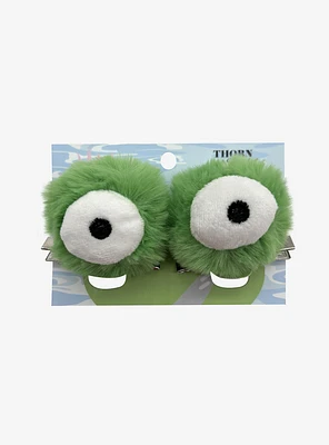 Thorn & Fable Frog Eyes Plush Hair Clip Set