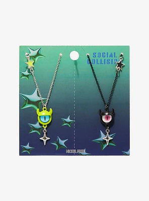 Social Collision Monster Eye Star Best Friend Necklace Set