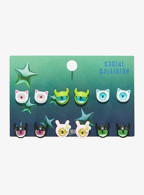 Social Collision Monster Eyes Stud Earring Set