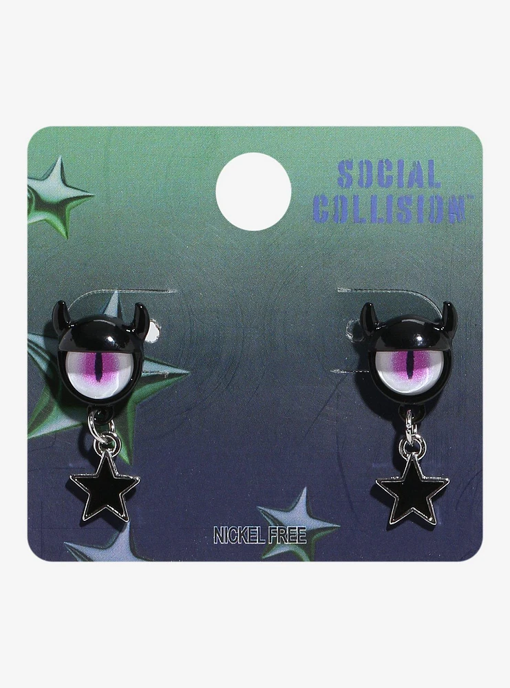 Social Collision Monster Eye Star Drop Earrings