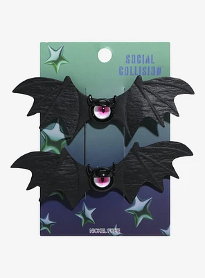 Social Collision Monster Eye Bat Hair Clip Set