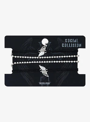 Social Collision Winged Heart Magnet Best Friend Bracelet Set