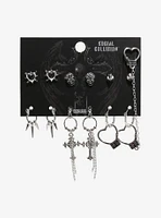 Social Collision Heart Lock Earring Set