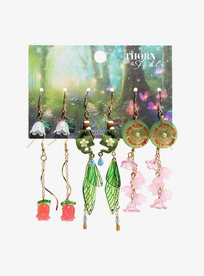 Thorn & Fable Lily Floral Earring Set