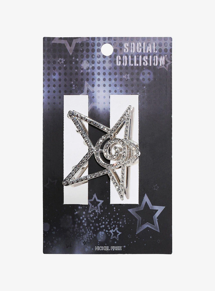 Social Collision Spiral Star Bling Claw Hair Clip