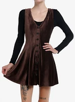 Thorn & Fable Brown Corduroy Tank Dress