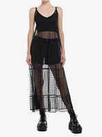 Cosmic Aura Star Mesh Sheer Maxi Dress