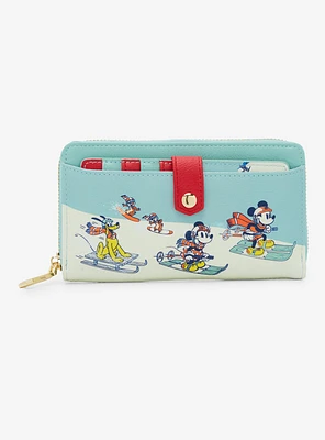 Our Universe Disney Mickey Mouse & Friends Skiing Zip Wallet with Cardholder - BoxLunch Exclusive