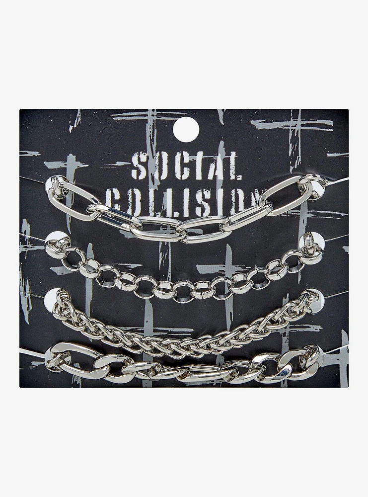 Social Collision Chain Bracelet Set