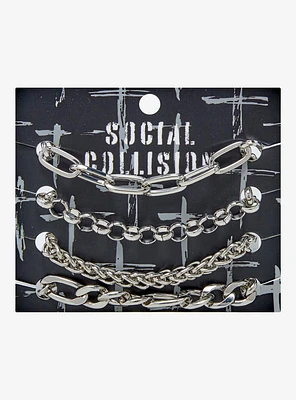 Social Collision Chain Bracelet Set